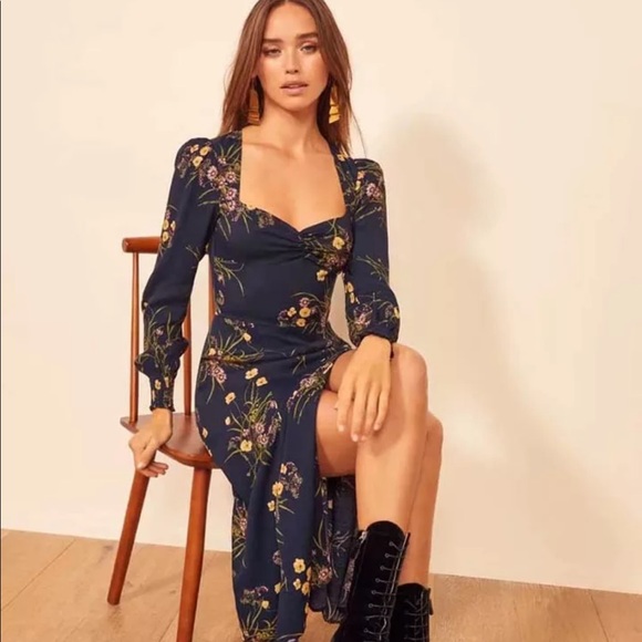 LAST ONE!!  Sleeve Elegant Floral Vintage Dress - Picture 2 of 6